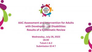 video slide for AAC Assessment and Intervention for Adults with Development Disabilities