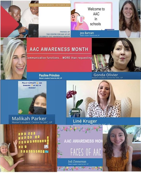 collage of photos from Centre for AAC in South Africa, Awareness Month video project, October 2021