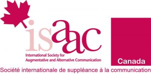 red and white logo for ISAAC Canada