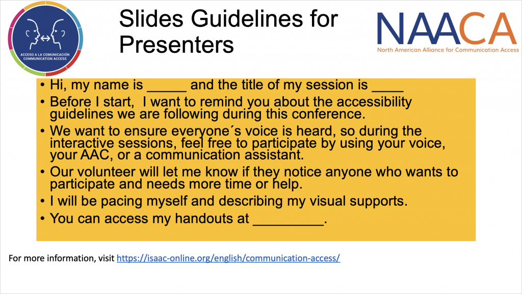 Slide guidellines for presenters